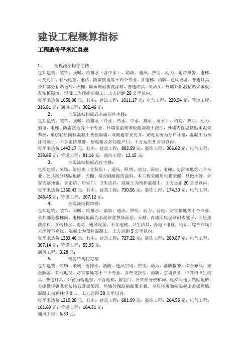概算指标