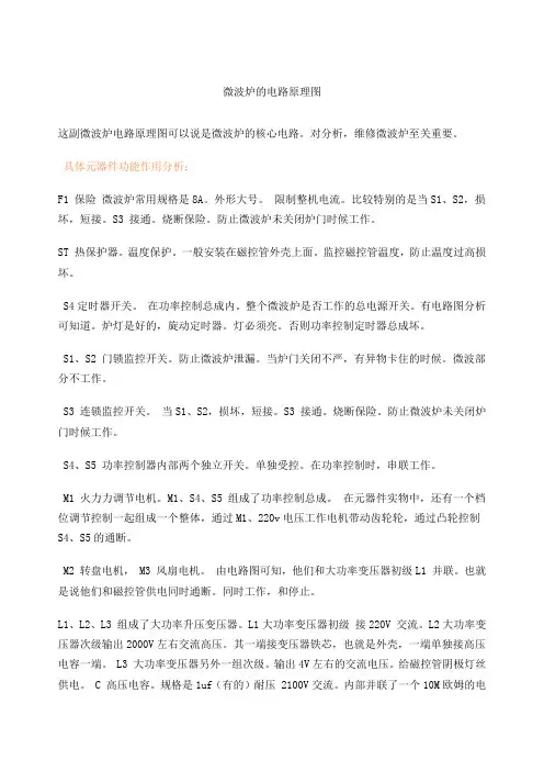 微波炉的电路原理图