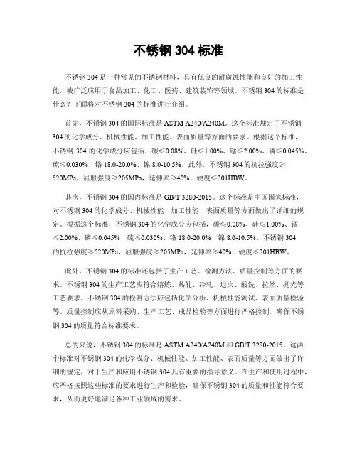 不锈钢304标准