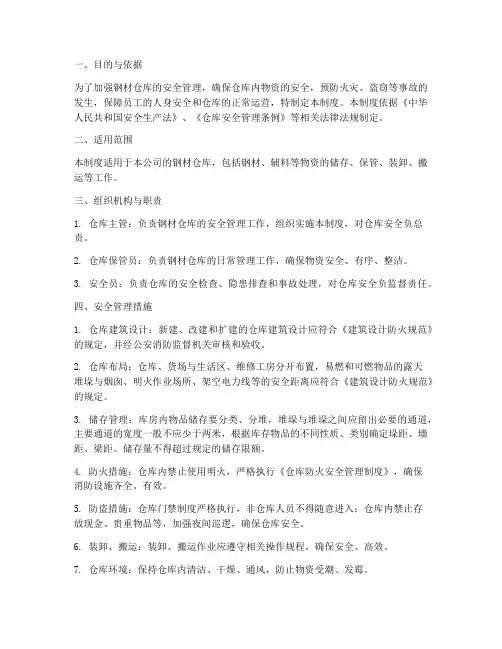 钢材仓库安全管理制度