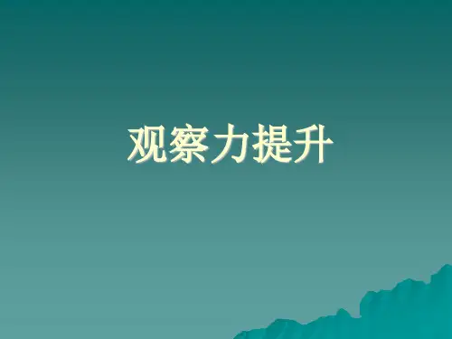 观察力提升PPT课件
