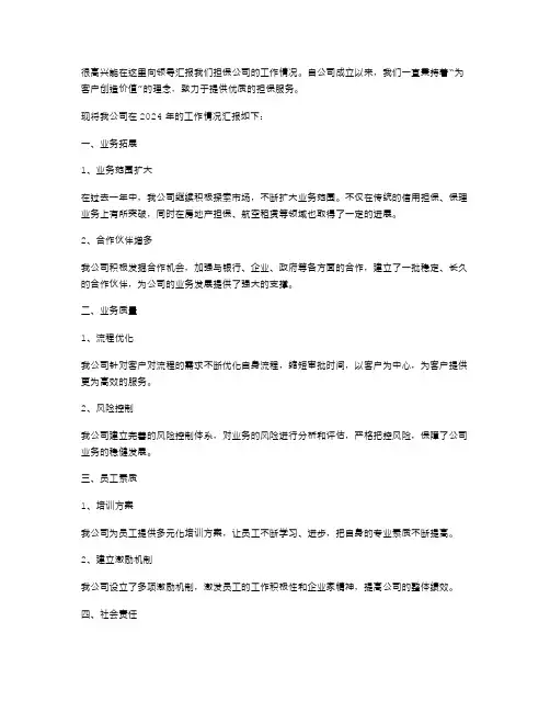 担保公司述职报告范文