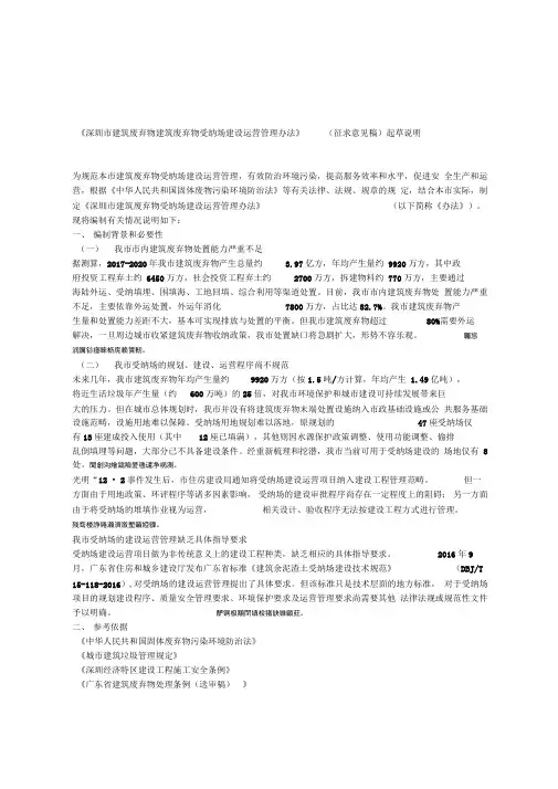 《深圳市建筑废弃物建筑废弃物受纳场建设运营管理办法》
