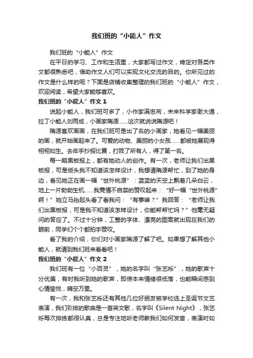 我们班的“小能人”作文