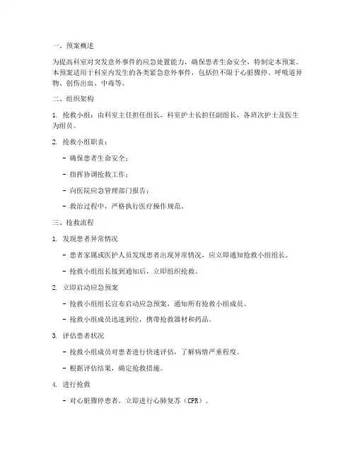 科室紧急意外抢救预案流程