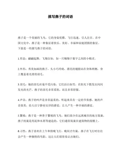 描写燕子的词语