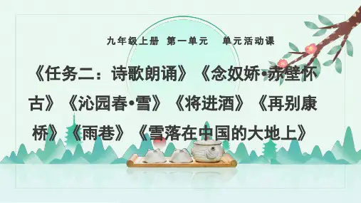九年级语文上册第一单元诗歌朗诵课件