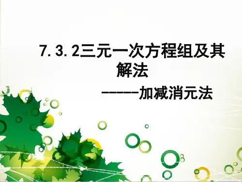 7.3三元一次方程组及其解法---加减消元