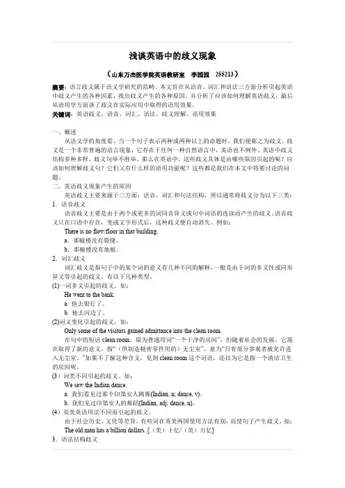 英语中的歧义现象