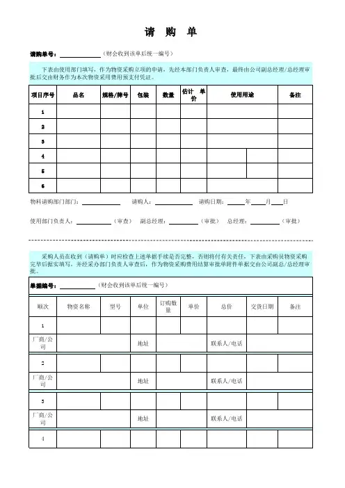 请购单