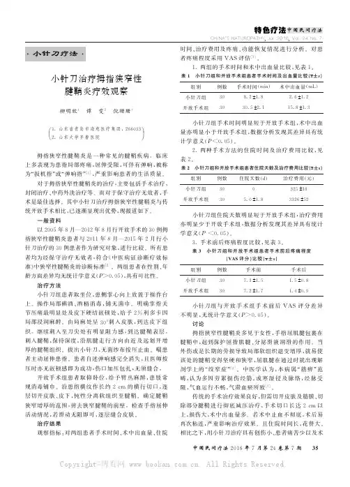 小针刀治疗拇指狭窄性腱鞘炎疗效观察