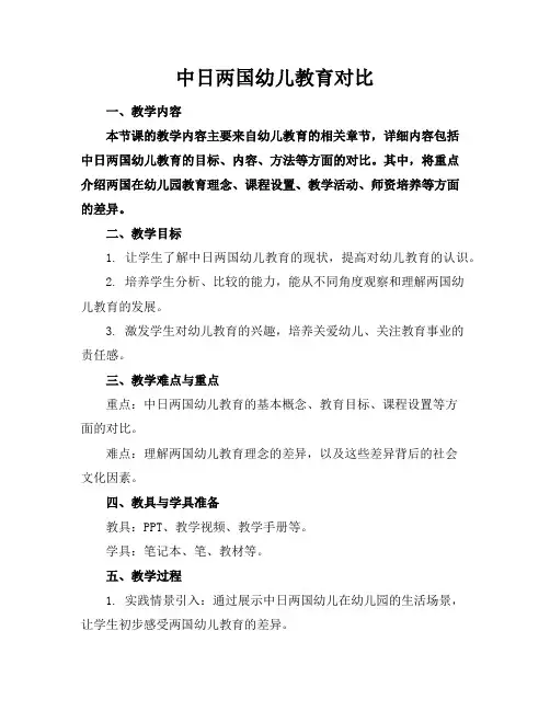 中日两国幼儿教育对比