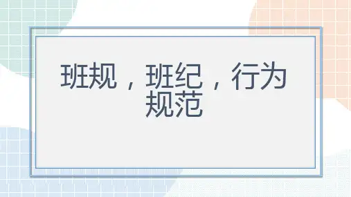 班规班纪行为规范