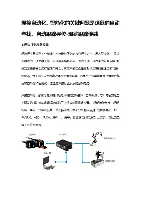 焊接自动化智能化的关键-焊缝的查找、自动跟踪寻位引导-激光焊缝跟踪传感器