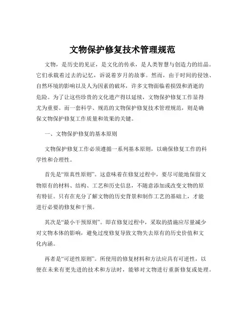 文物保护修复技术管理规范