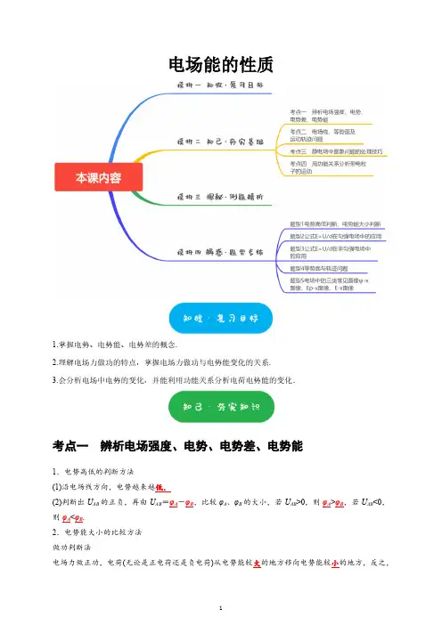 高三第一轮复习-电场能的性质