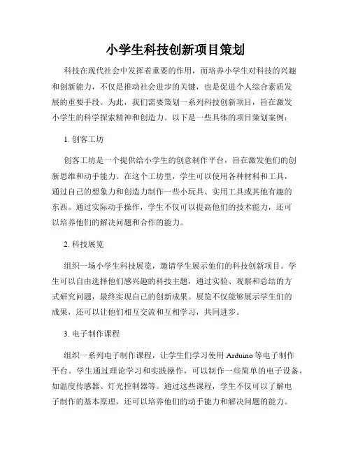 小学生科技创新项目策划