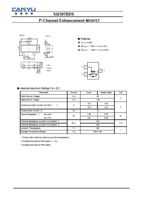 SI2307BDS PDF规格书
