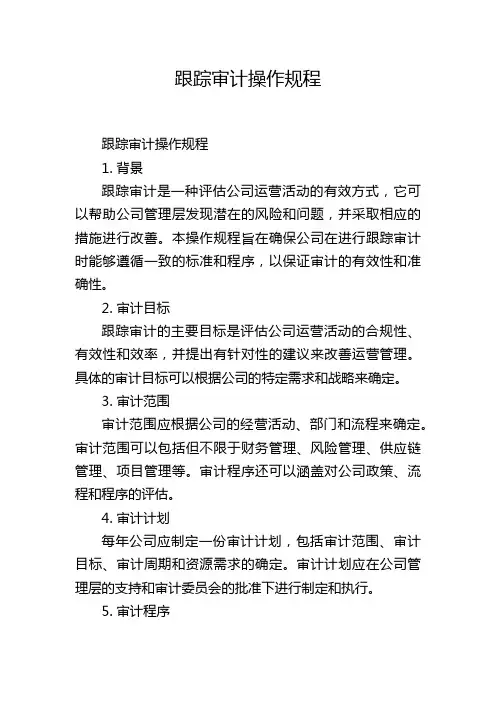 跟踪审计操作规程