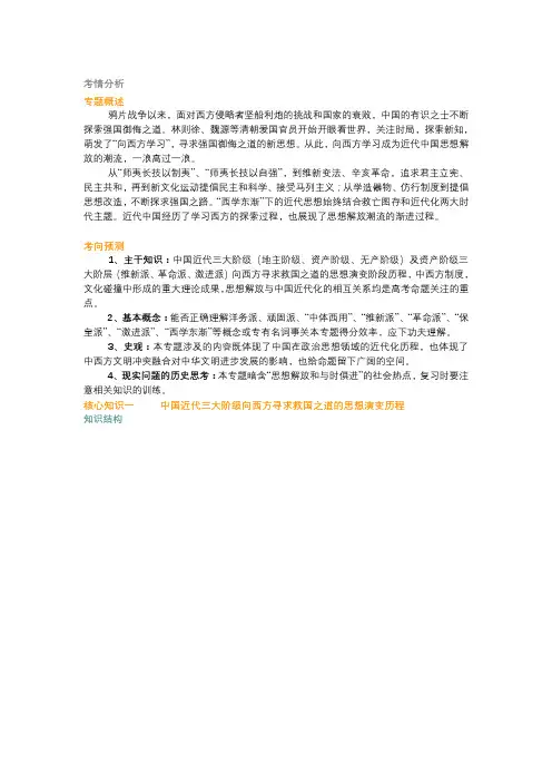中国近代史专题复习之中国近代的思想变迁