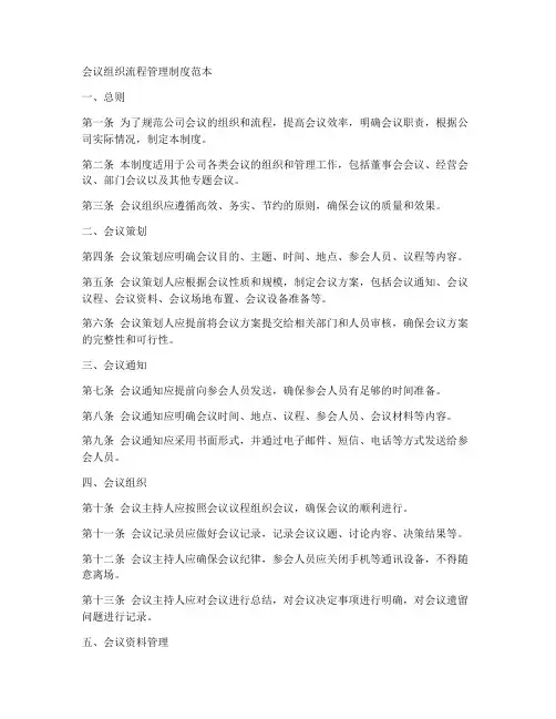 会议组织流程管理制度范本