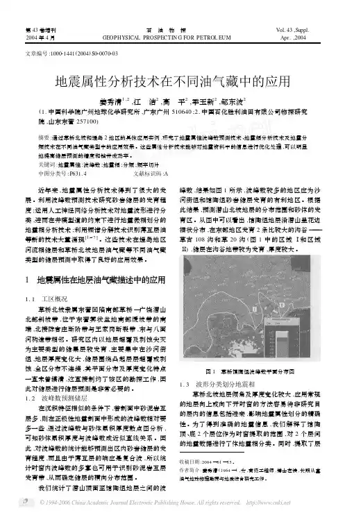 地震属性分析技术在不同油气藏中的应用