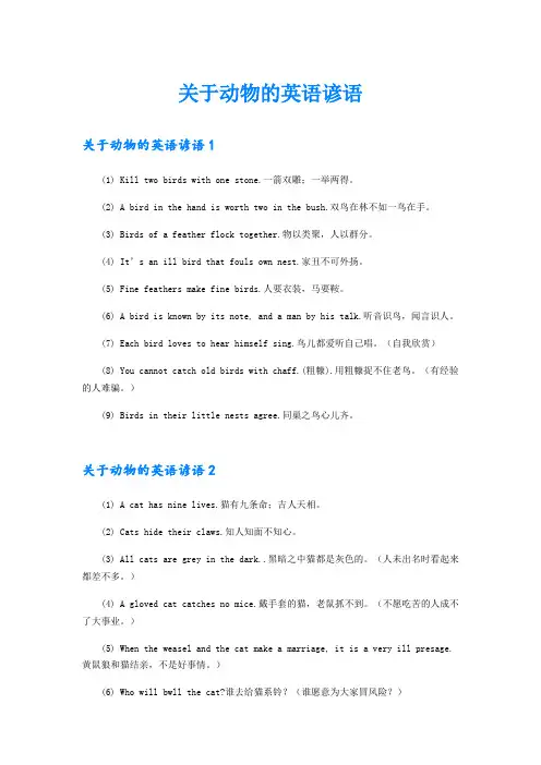 关于动物的英语谚语