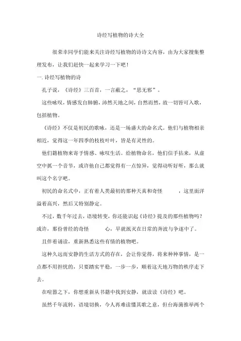 诗经写植物的诗