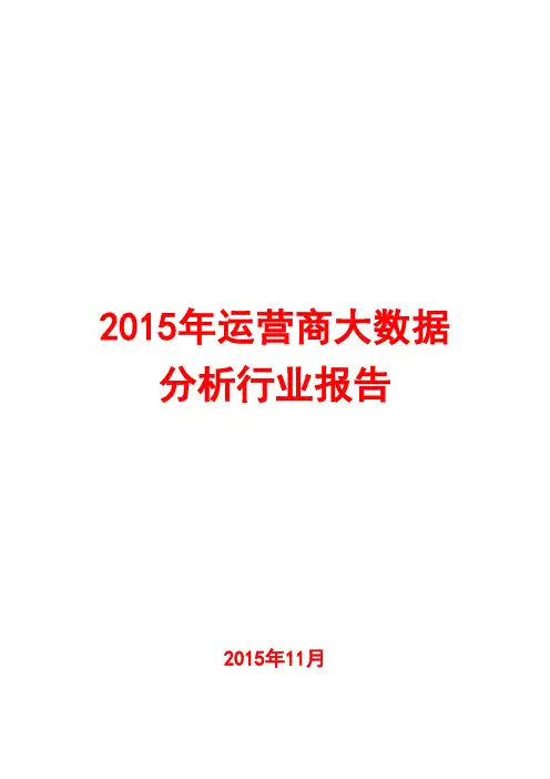 2015年运营商大数据分析行业报告