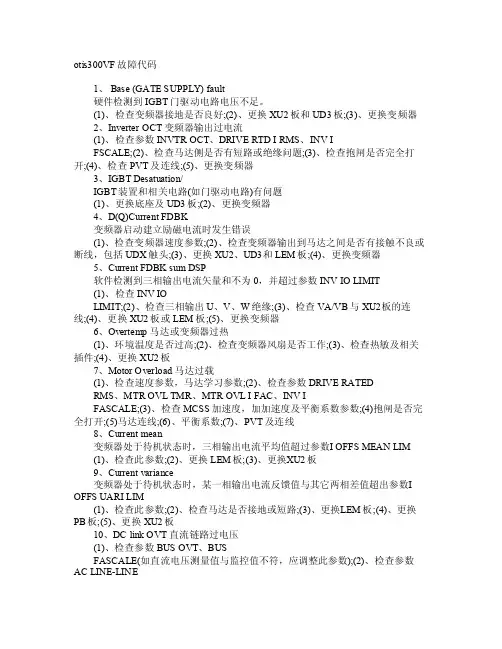 otis300VF故障代码