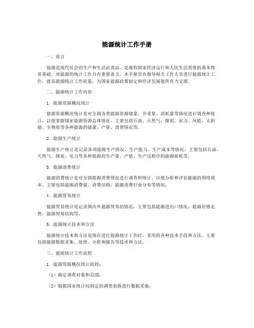 能源统计工作手册