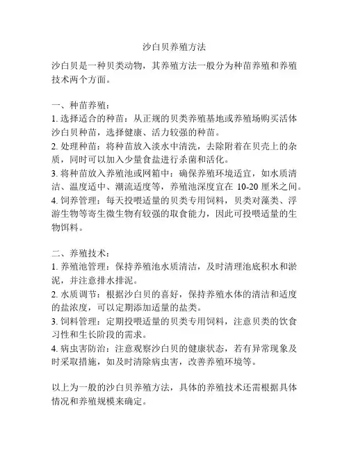 沙白贝养殖方法