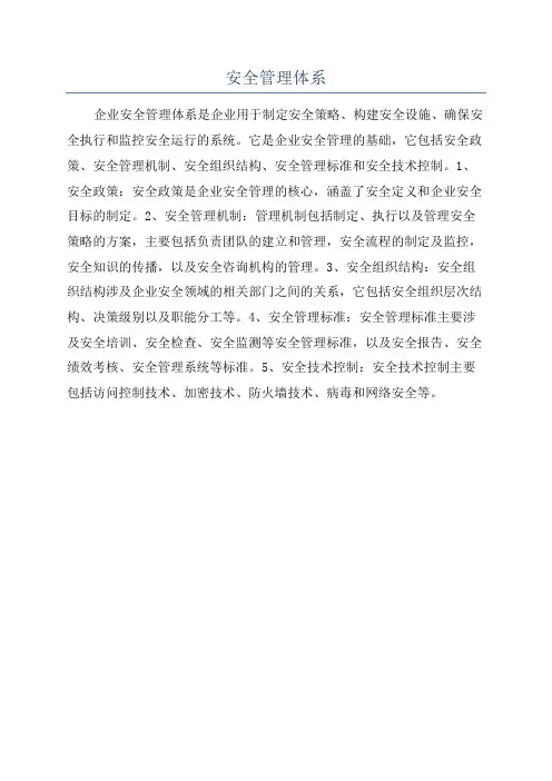 安全管理体系