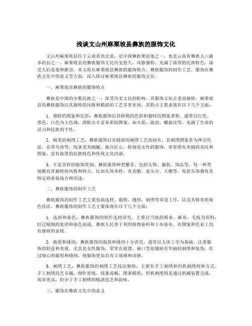 浅谈文山州麻栗坡县彝族的服饰文化