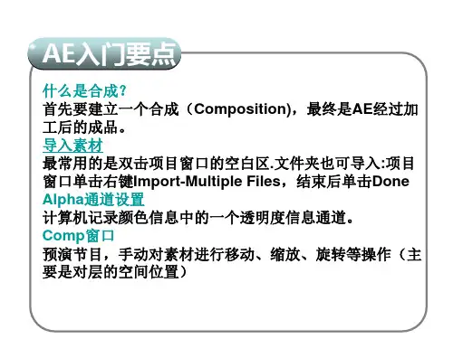 AE(after effect软件)菜鸟入门必读