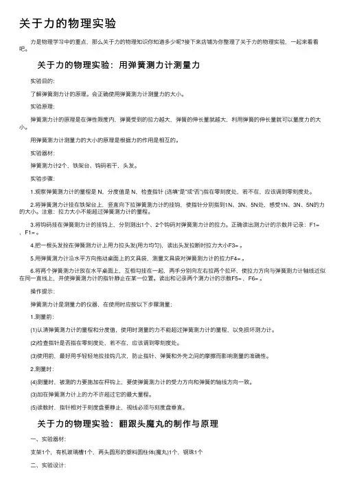 关于力的物理实验