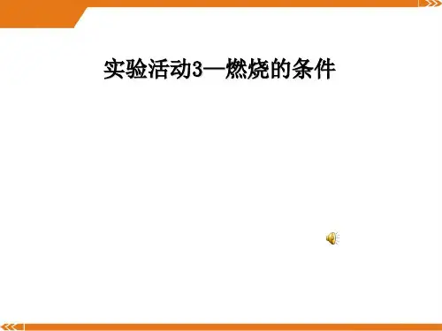 2024年人教版九年级化学上册实验活动3—燃烧的条件-优课件