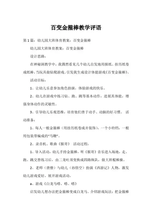百变金箍棒教学评语