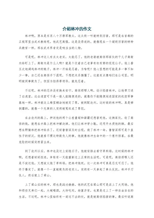 介绍林冲的作文