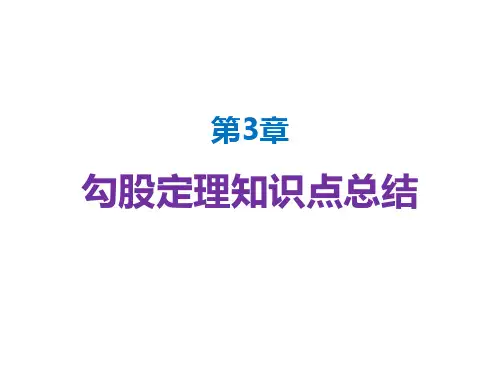 苏科版八年级上册第3章勾股定理知识点总结(复习)课件