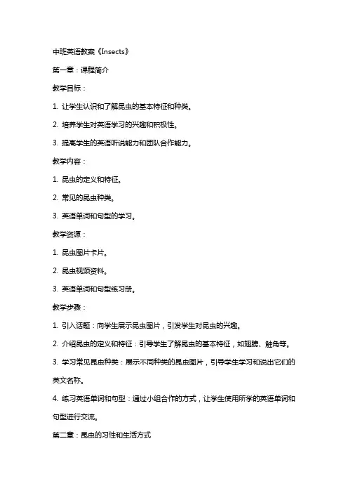 中班英语教案《Insects》