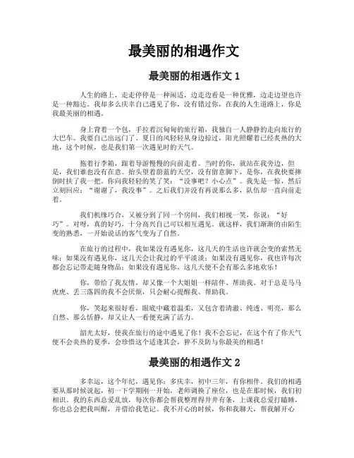 最美丽的相遇作文
