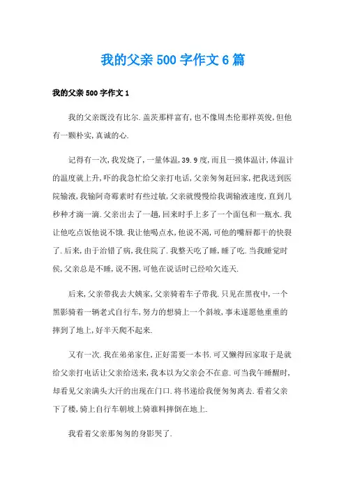 我的父亲500字作文6篇