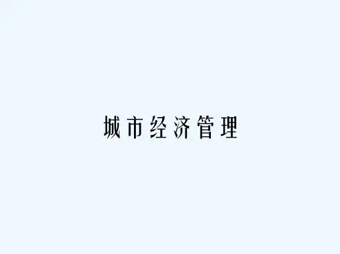 城市经济管理