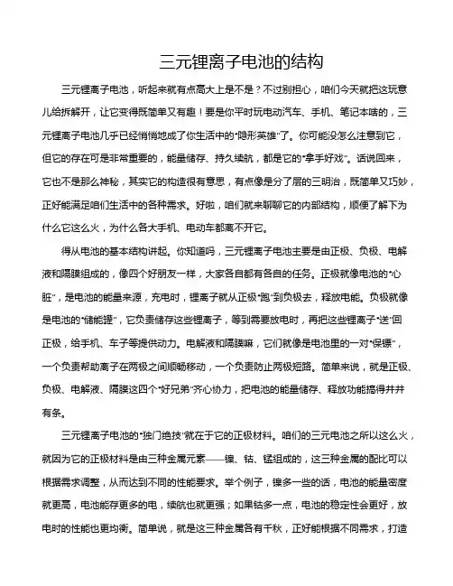 三元锂离子电池的结构