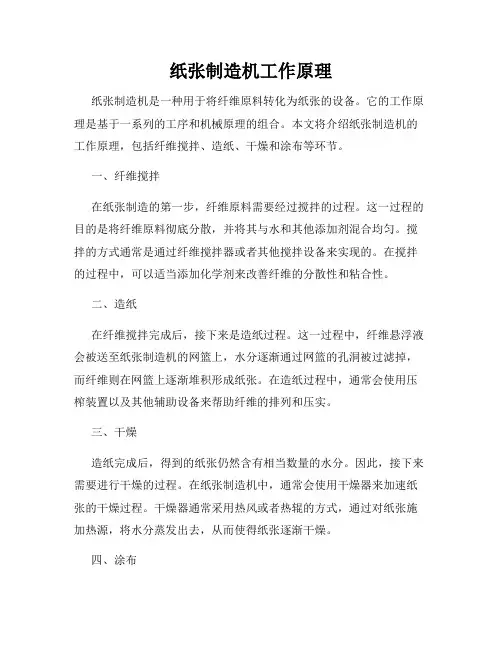 纸张制造机工作原理