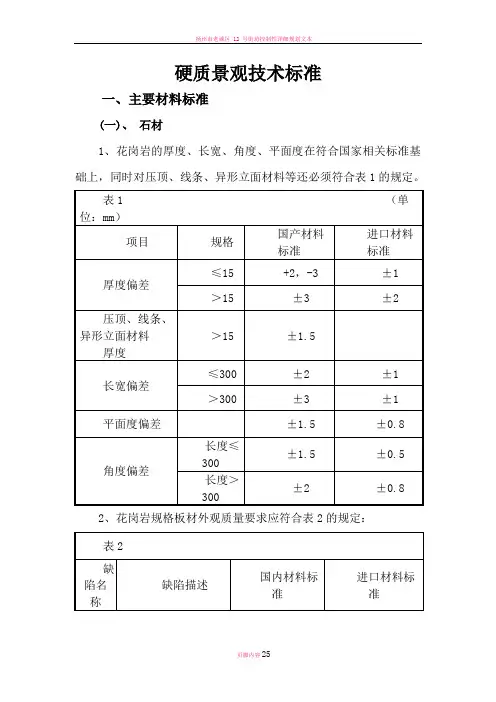 园林景观技术标准