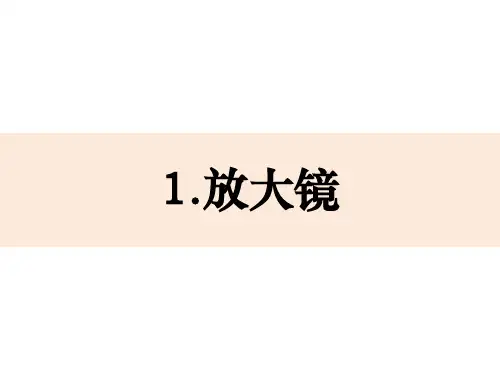 教科版小学六年级下科学1-1《放大镜》