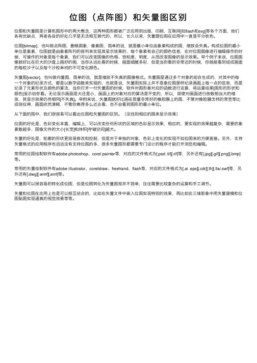 位图（点阵图）和矢量图区别