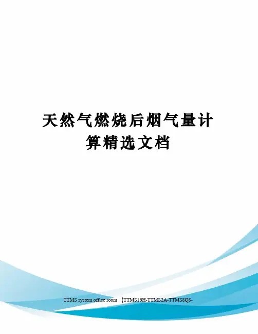天然气燃烧后烟气量计算精选文档